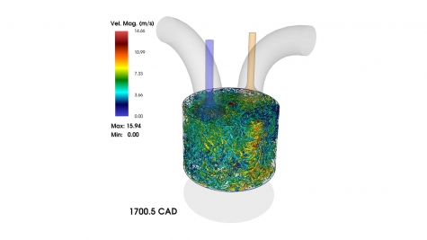 Simulation of the compression stroke of an internal combustion engine