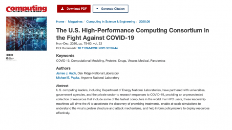 CiSE: The U.S. High-Performance Computing Consortium in the Fight Against COVID-19