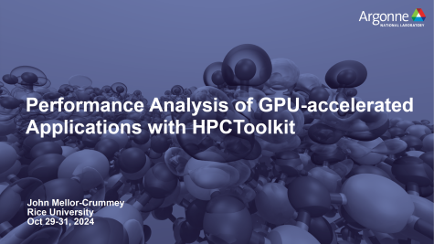 HPCToolKit at ALCF Hands-on HPC Workshop 