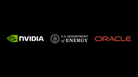 Graphic featuring NVIDIA, DOE, and Oracle logos