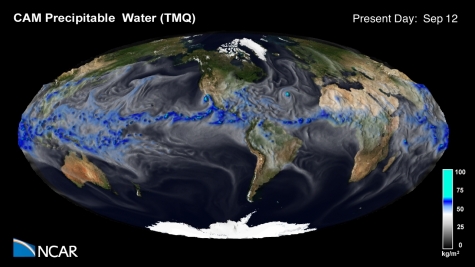 present day simulation with a 1/4 degree horizontal resolution atmosphere version of the Community Earth System Model (CESM)