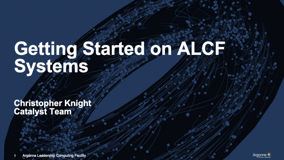 Getting Started on ALCF Systems