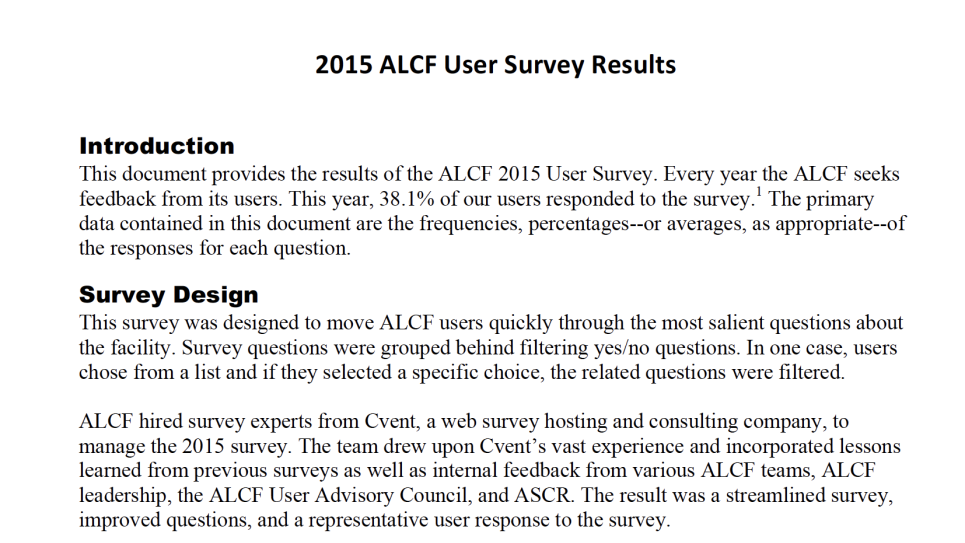 2015 User Survey