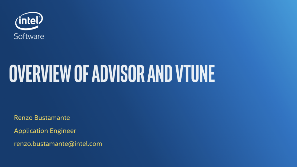 Overview of Advisor and Vtune