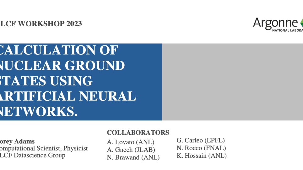 Calculation of Nuclear Ground States using Artificial Neural Networks Title Slide