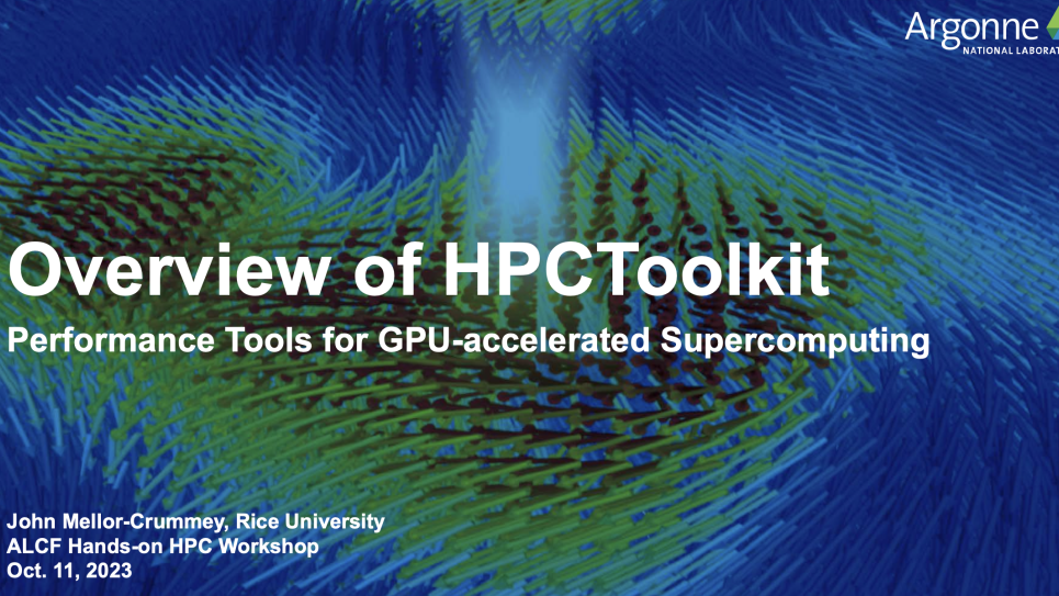 Overview of HPCToolkit Title Slide
