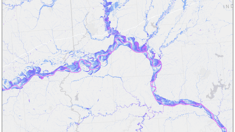 Flood inundation visualization generated by the TRITON model