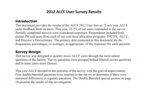 2012 User Survey