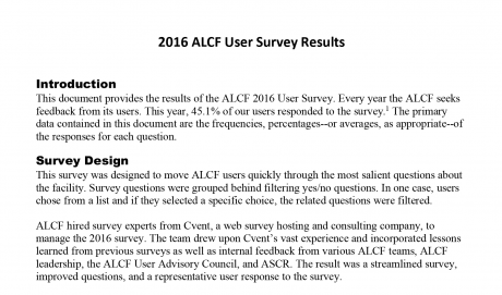 2016 User Survey